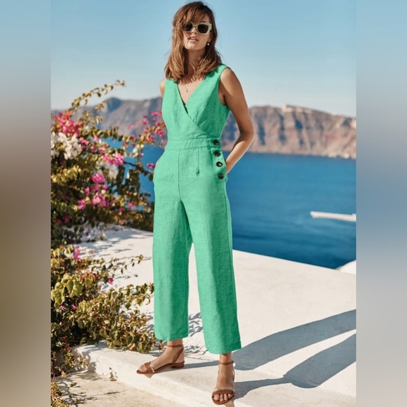Boden Green Wide Leg Jumpsuit - Picture 2 of 13